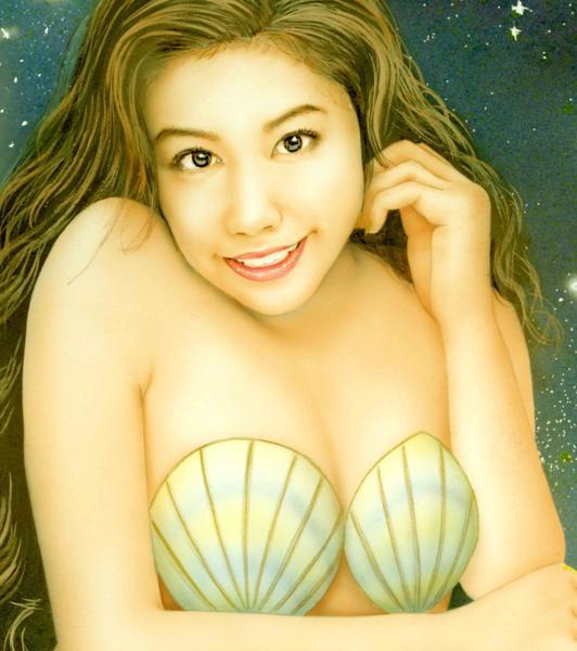 最落なし100円出品！ 版画 石川吾郎 演劇ポスター美人画 星空の人魚