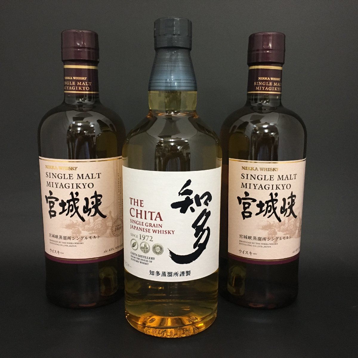 宮城峡 シングルモルトウイスキー 知多 THE CHITA SINGLE GRAIN JAPANESE WHISKY ウイスキー 未開封 700ml おまとめ 3本 1000円スタート