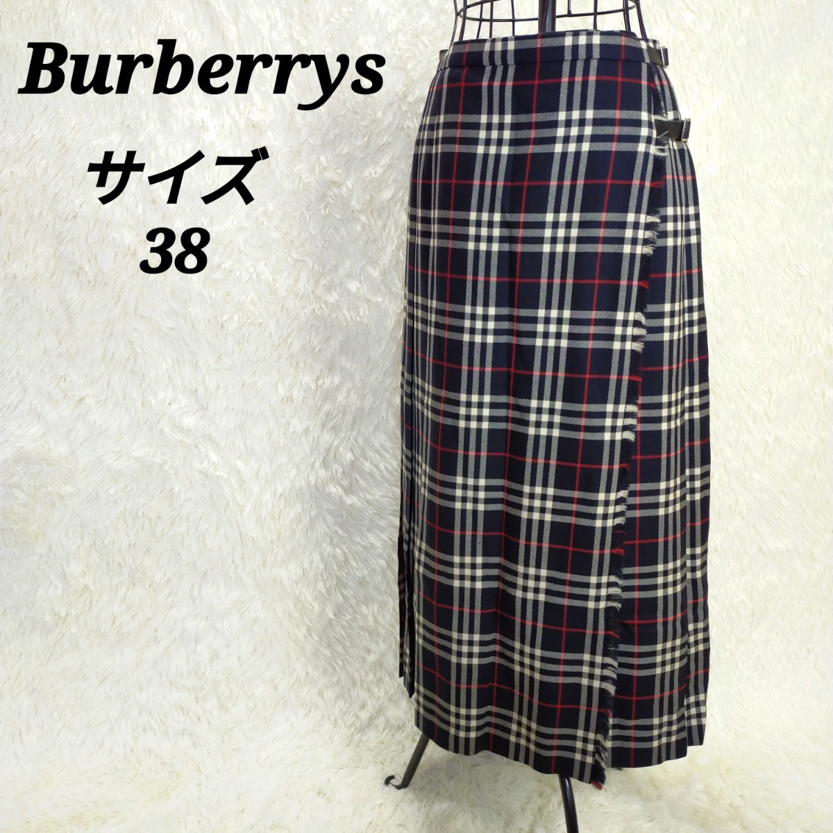 BURBERRY LONDON ロングキルトスカート ノバチェック柄 38 バーバリー