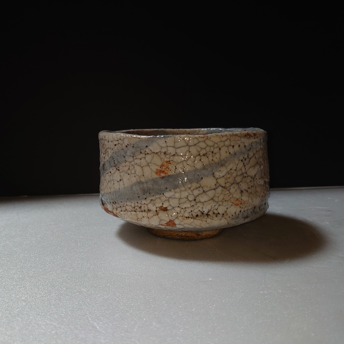 古志野 練り込み志野 鼠志野 志野 茶碗 茶道 茶器 骨董 美濃 の入札 