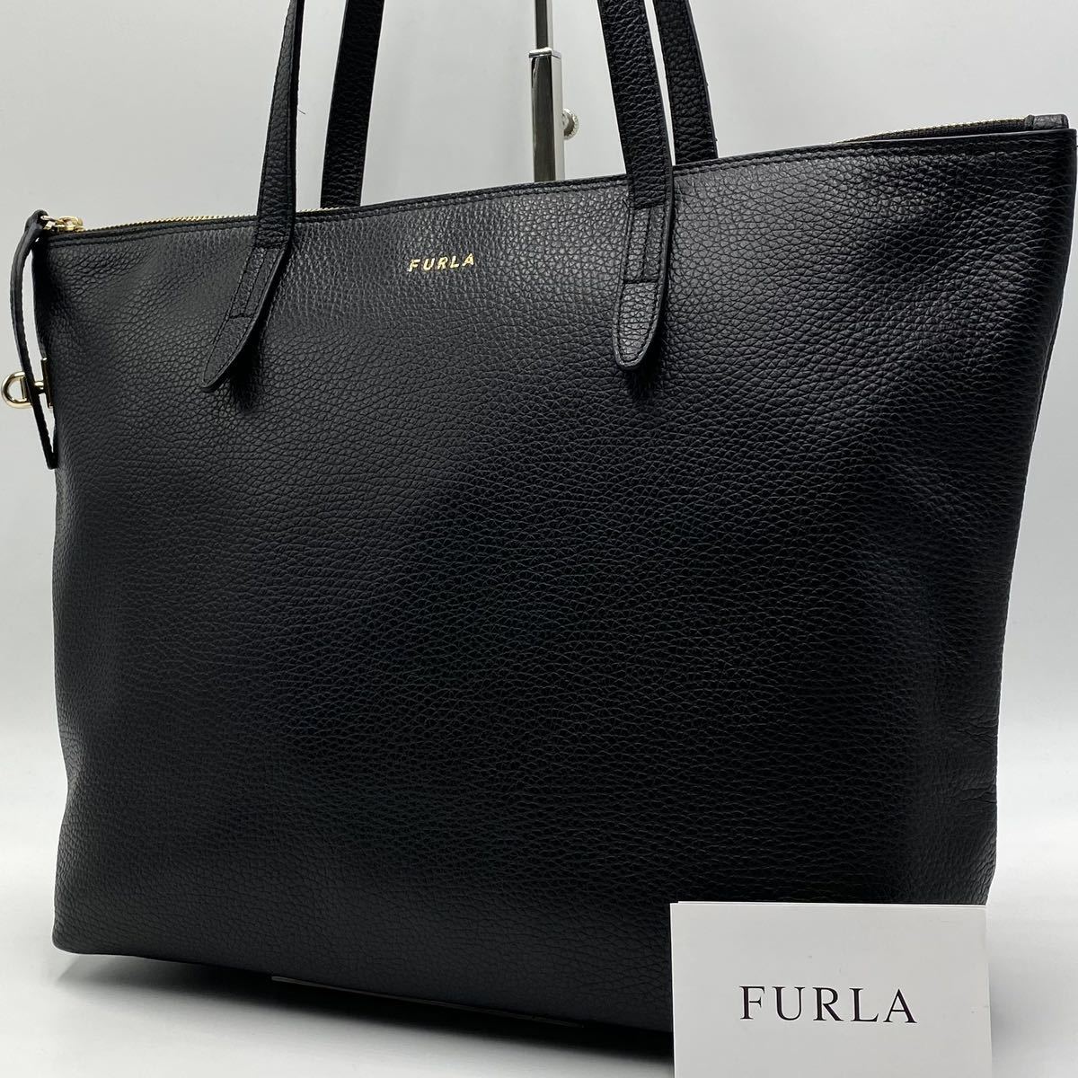 1円 〜【未使用級】入手困難品 フルラ FURLA ルーチェ トートバッグ ビジネスバッグ ブリーフケース A4 2way 黒 レザー メンズ レディース