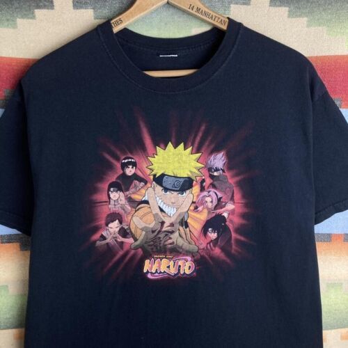 Vintage 2002 Naruto Shonen Jump Manga Anime Black T-shirt Size Adult Large 海外 即決