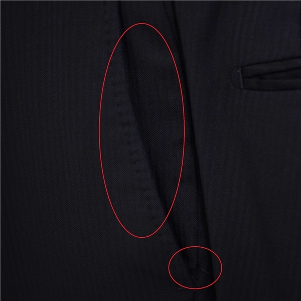 3SF053】azabu tailor 麻布テーラー レダ 2つボタン シングルスーツ ノータック 春秋 総裏 ネイビー ストライプ A4 S ビジネス 定番
