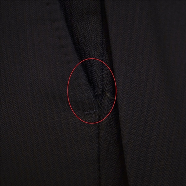 3SF053】azabu tailor 麻布テーラー レダ 2つボタン シングルスーツ ノータック 春秋 総裏 ネイビー ストライプ A4 S ビジネス 定番