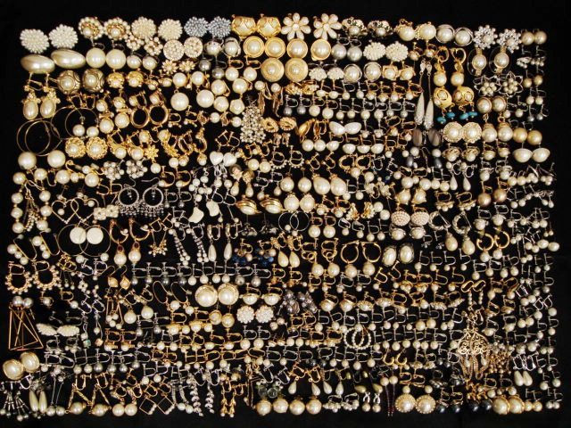 超大量!!パールイヤリング・ピアス280ペア以上セット!!K18×2・K14WG×2・SV×28点有・本真珠・淡水・フェイク・大粒・イエロー・グレー等