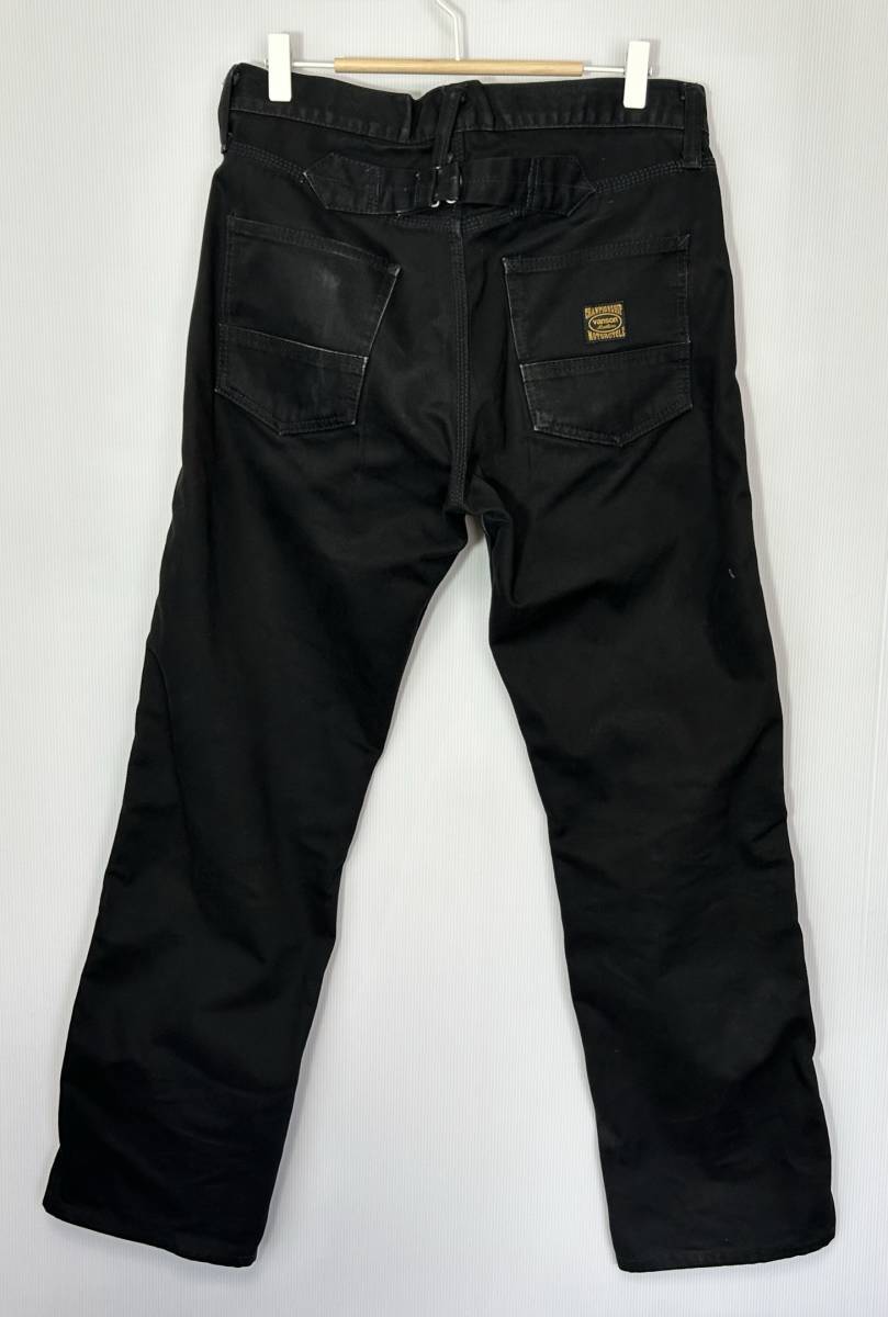 VANSON チノパン 32インチ クロスボーン Dカン バンソン チノ パンツ ワークパンツ 刺繍 日本製 ブラック 黒