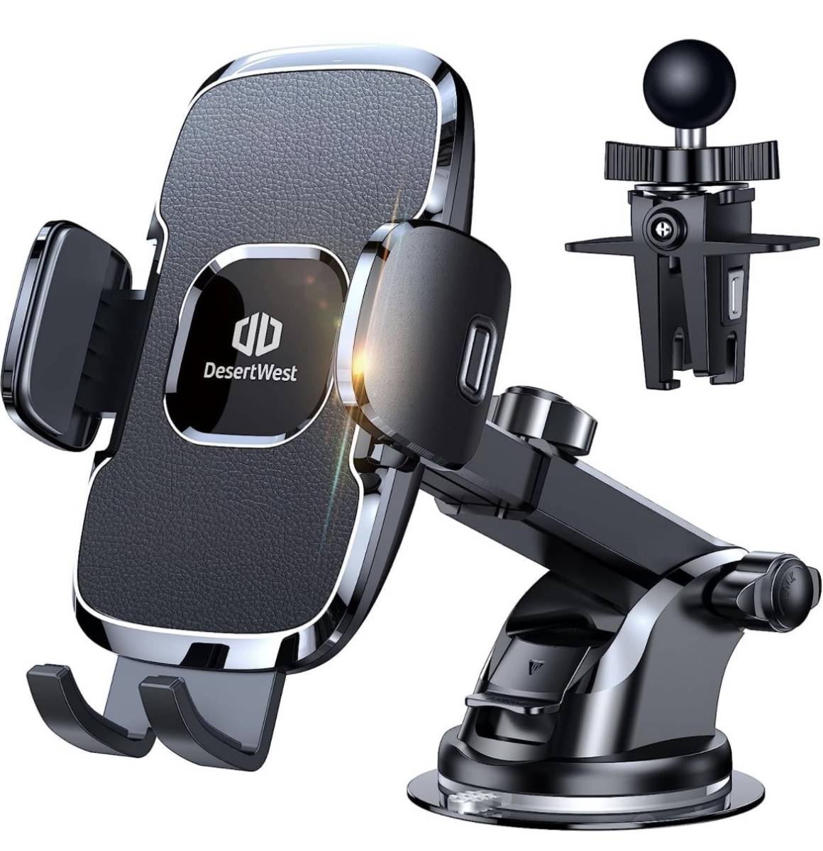 スマホホルダー 車 スマホスタンド手帳型ケース対応 携帯ホルダー 粘着ゲル吸盤 エアコン吹き出し口式 カー用品/ワンタッチ/360度回転可能 _1