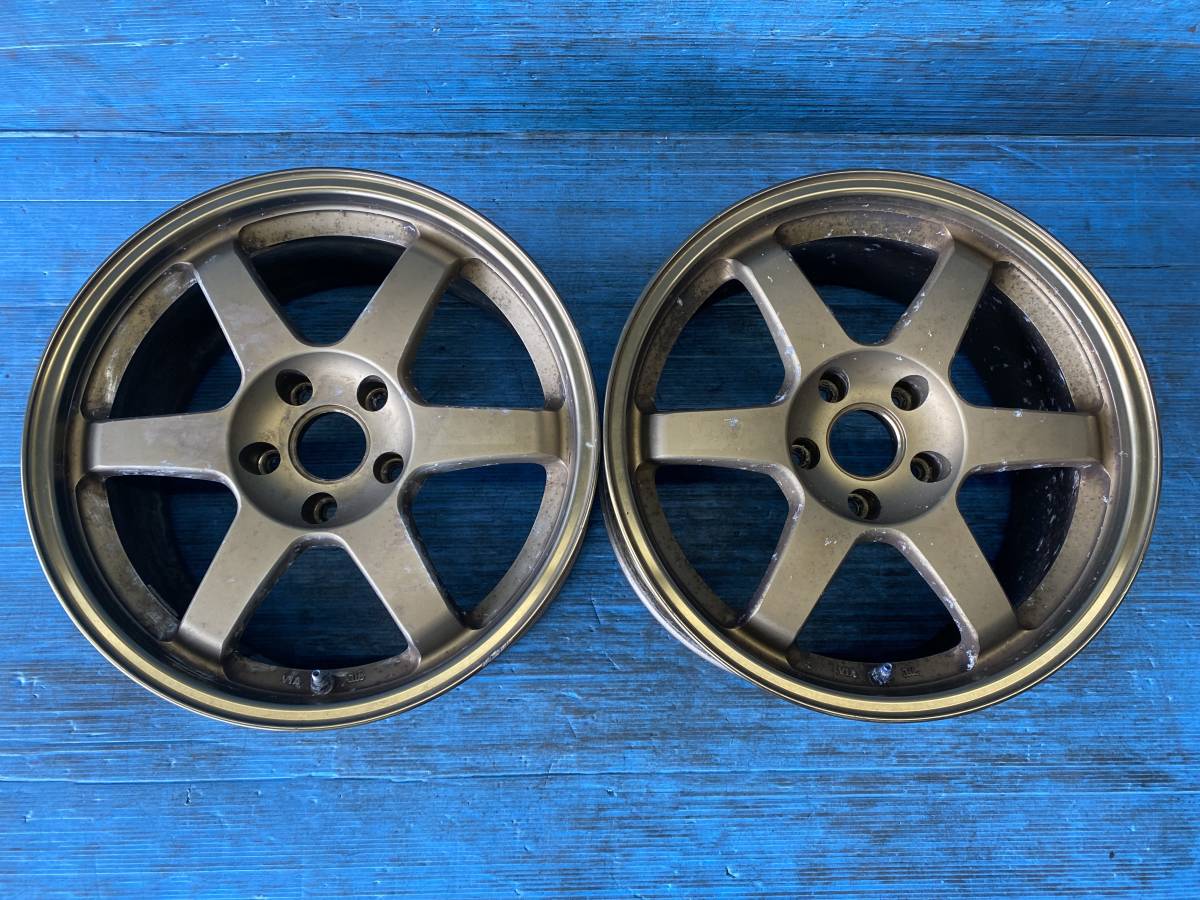 RAYS TE37 8.5J 17インチ 114.3 ＋50 白2本 ステッカー付き