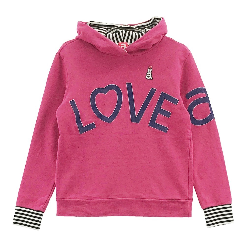 ARCHIVIO アルチビオ スウェットパーカー ボーダー柄 LOVE ピンク系 38 [240001988336] ゴルフウェア レディース アルチビオ archivio（アルチビオ） スウェット 2023年 ARCHIVIOフード付きマルチカラーサイズ：46 レディース（ブランドアルチビオ）（スポーツ