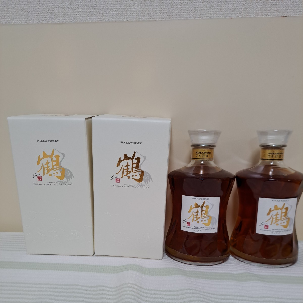 ニッカ ブレンテッドウイスキー 鶴 2本セット 箱付き 蒸溜所