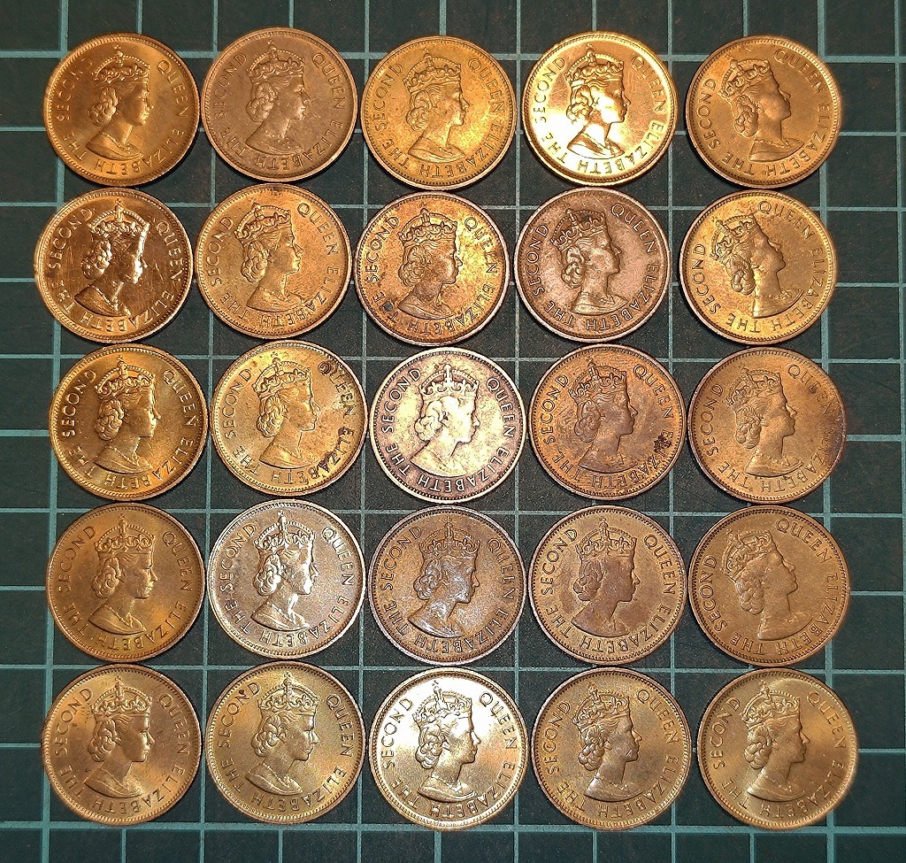 1円スタート】香港ドル硬貨 10セント黄銅貨 香港一毫 1980年 特年