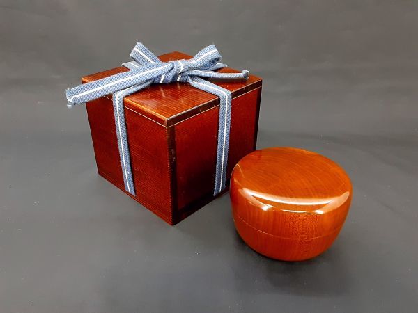 S/ 茶道具 旧家蔵出 篠原如雪 如雪 松竹文 紅梅 平棗 棗 / NY-