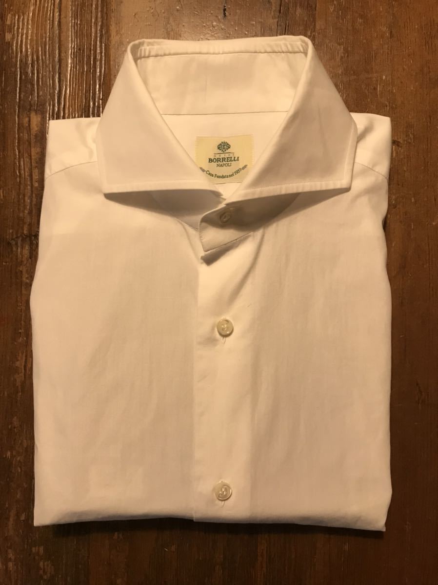LUIGI BORRELLI ルイジボレッリ ドレスシャツ 38 ホワイト