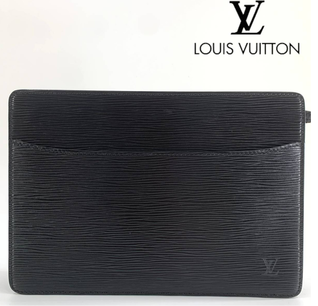 ☆LOUIS VUITTON ルイヴィトン M52522 エピ ポシェット オム クラッチバッグ セカンドバッグ 手持ち ノワール ブラック系☆