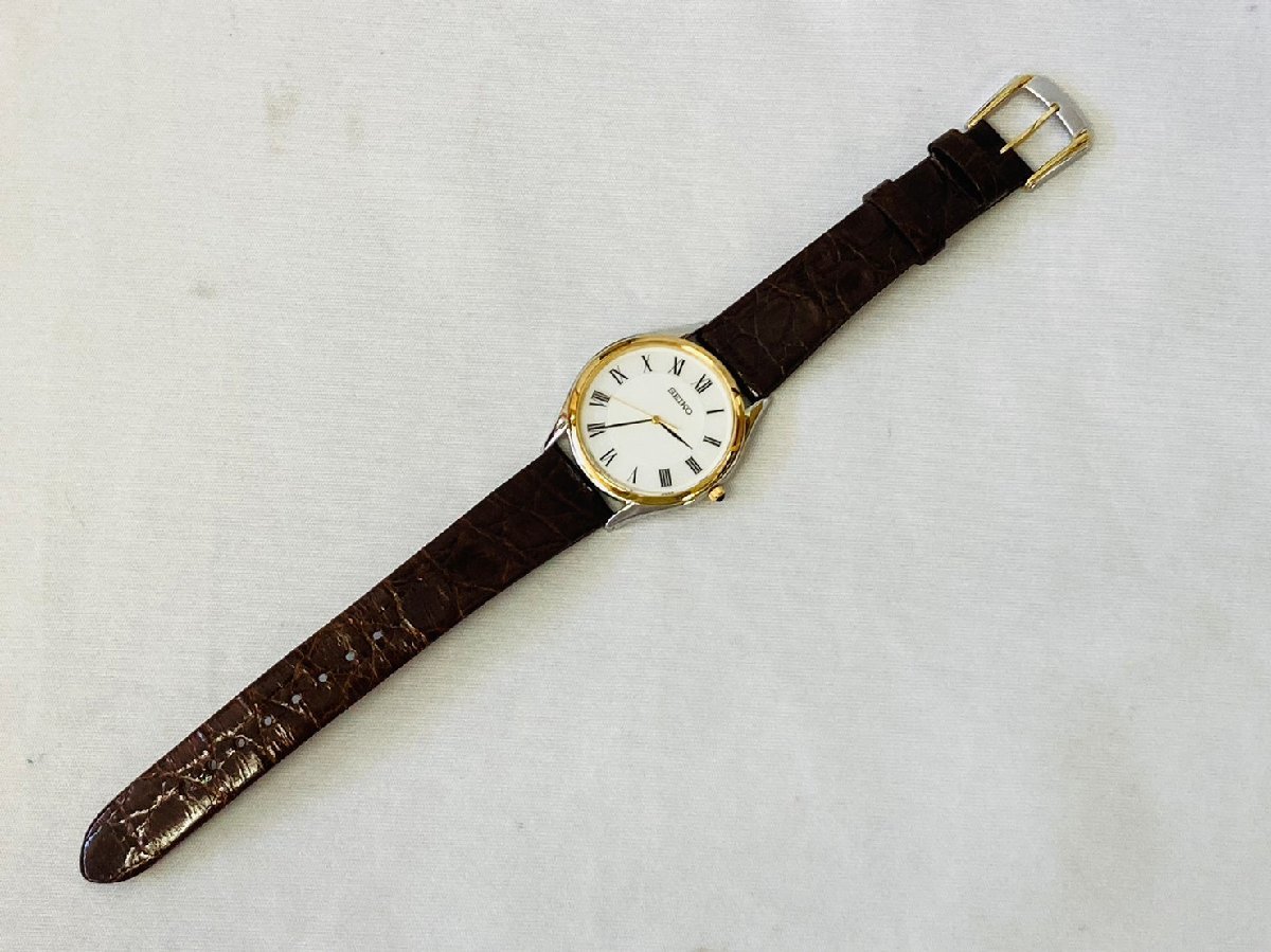 美品☆SEIKOセイコー ドルチェ メンズ腕時計 クォーツ 8J41-0AJ0 革 