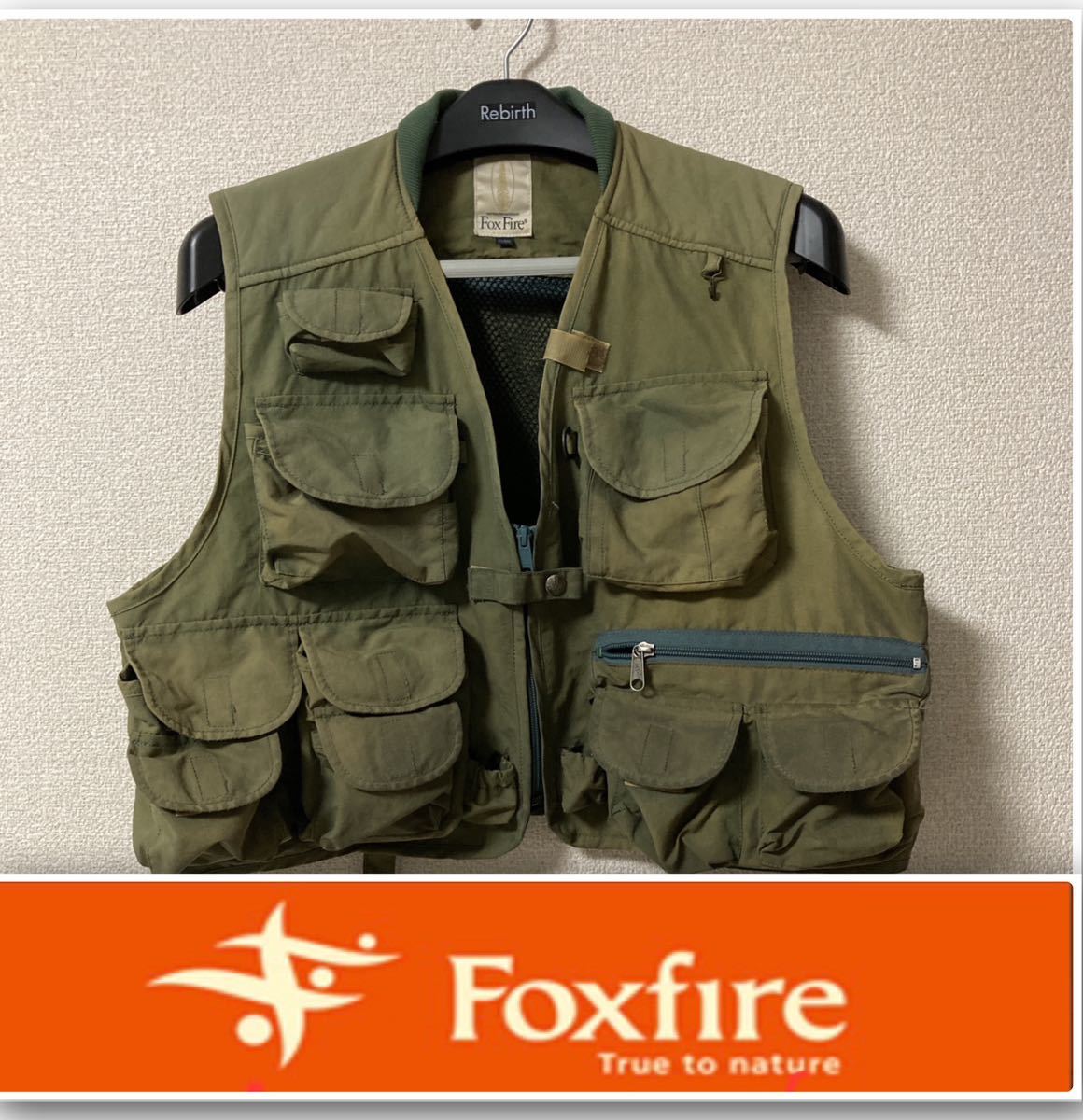 レア！フォックスファイヤー　Foxfire　フィッシングベスト　フライフィッシング　XL グリーン