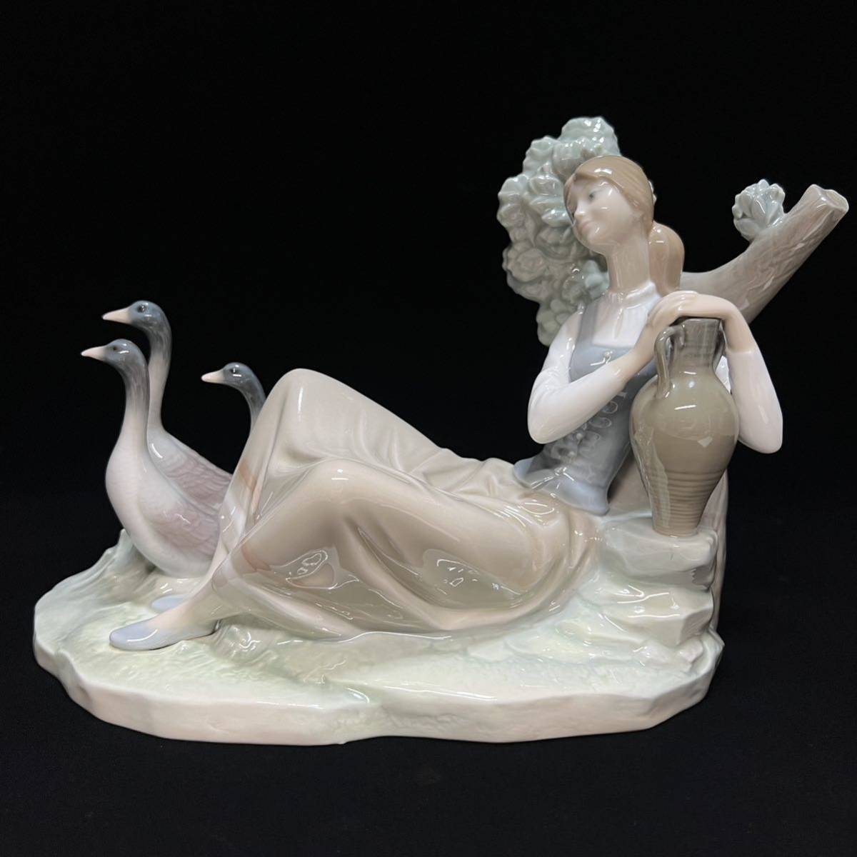 LLADRO リヤドロ 陶器人形 置物 フィギュリン 少女 女性 鴨 鳥 西洋 
