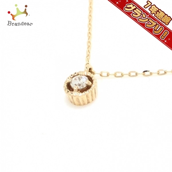 アガット agete ネックレス - K10YG×ダイヤモンド 1Pダイヤ アクセサリー（首）