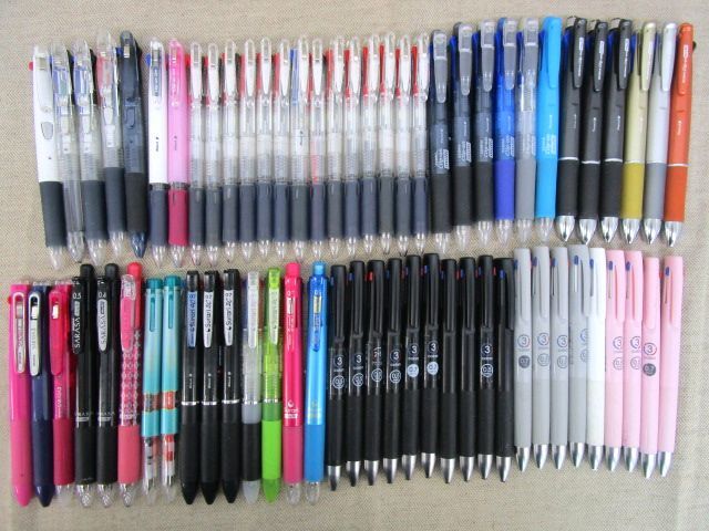 8080REZ◎ゼブラ 多色・多機能ボールペン 67本セット 3色・4色油性/クリップ オン マルチ/サラサ/スラリ/ブレン など◎中古