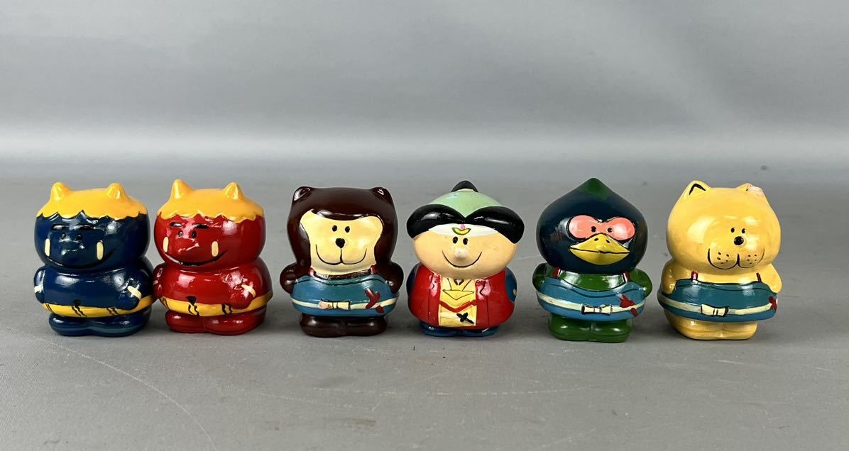 桃太郎 鉛筆削り 昭和レトロ 木製 赤鬼 青鬼 犬 猿 雉 アカオニ  