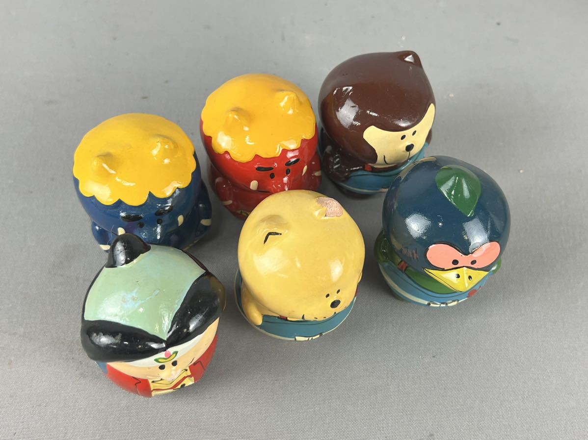 桃太郎 鉛筆削り 昭和レトロ 木製 赤鬼 青鬼 犬 猿 雉 アカオニ  