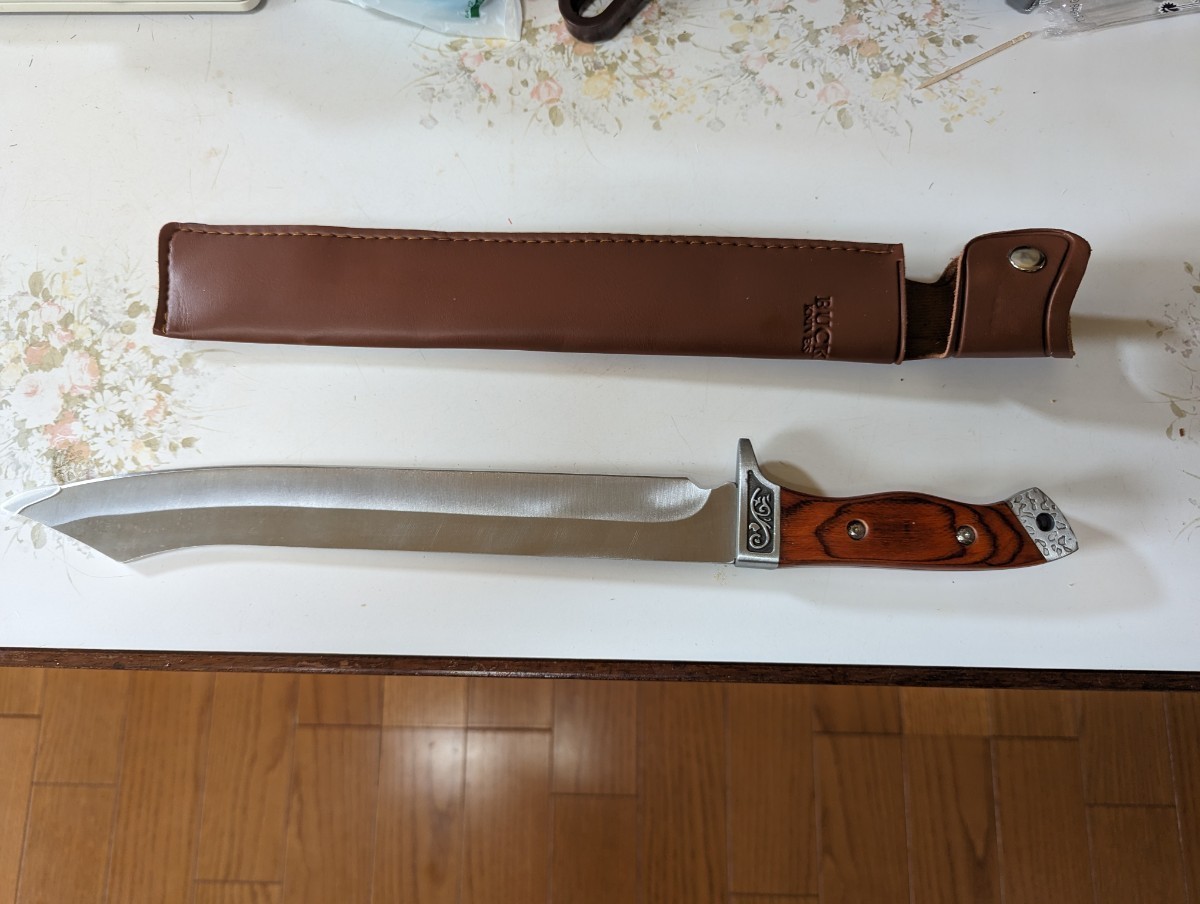 KNIVES サバイバルナイフ フルタング構造 BUCK ◇ 木製ハンドル 彩木 