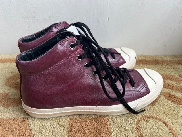 ジャックパーセル コンバース MID 廃盤 レザー converse CONVERSE JACK PURCELL WXCT オールブラック ミッド レザーの通販 26.5 mid midの通販