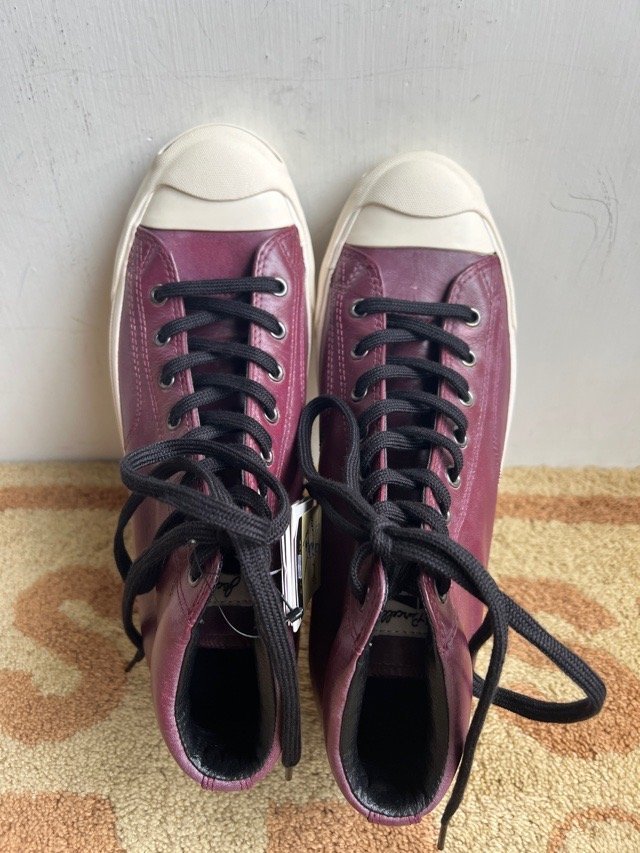 ジャックパーセル コンバース MID 廃盤 レザー converse CONVERSE JACK PURCELL WXCT オールブラック ミッド レザーの通販 26.5 mid midの通販
