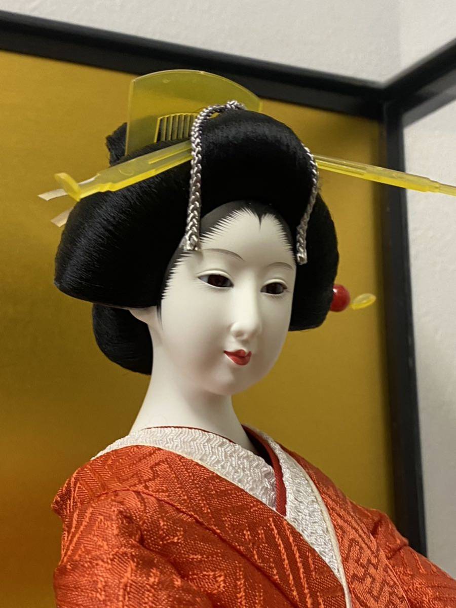 d♪美品 日本人形 舞踊人形 ガラスケース付 コレクション 置物