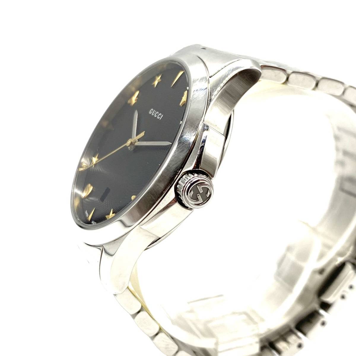 □【稼働品】 GUCCI グッチ 126.4 Gタイムレス QZ クォーツ デイト 