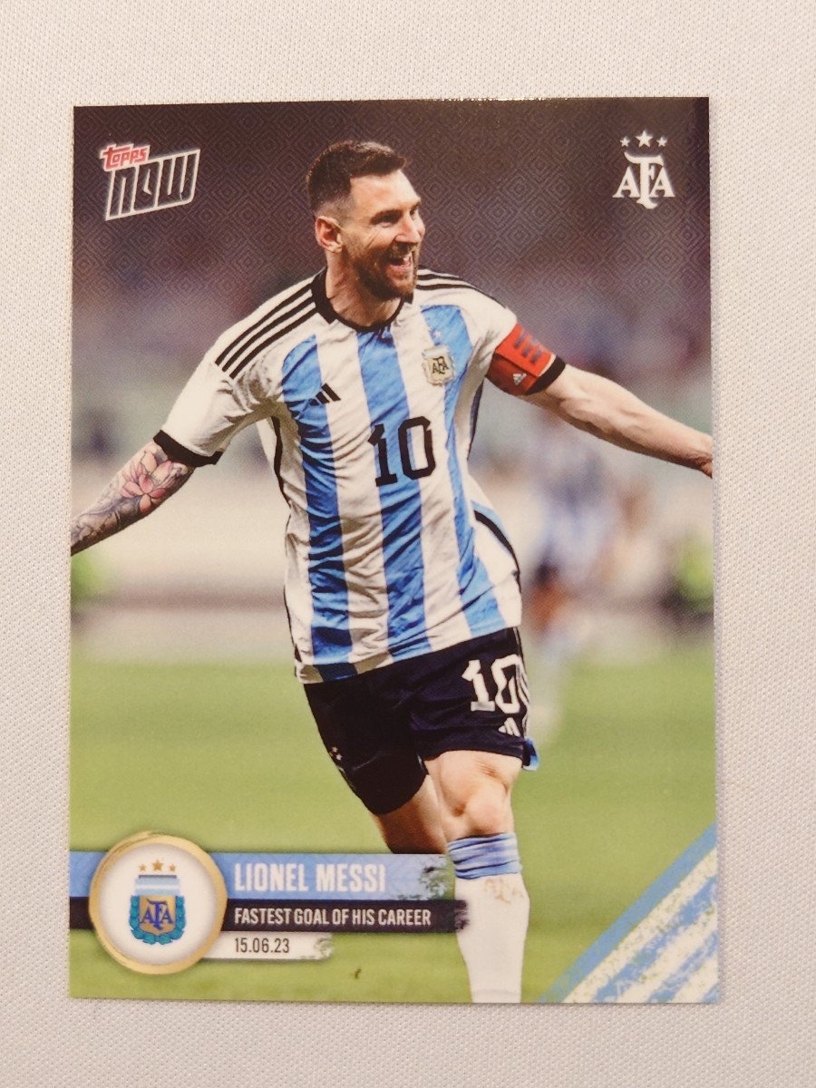 topps now Lionel Messi Fastest goal of his career #122 UEFA UCL 