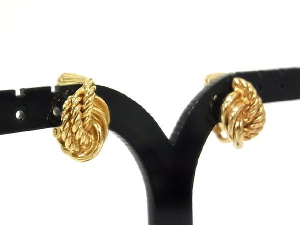 1円 ■新品同様■ ChristianDior クリスチャンディオール ヴィンテージ クリップ式 イヤリング アクセサリー ゴールド系 AM6829