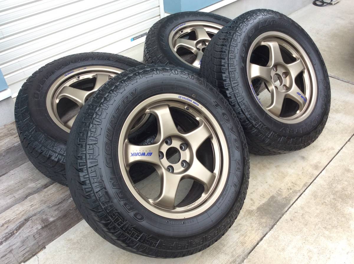 美品 WORK マイスター S1 希少1ピース 8J＋46 PCD114.3 5穴 TOYOオープンカントリーAT 245/65R17 デリカ RAV4 エクストレイル フォレスター