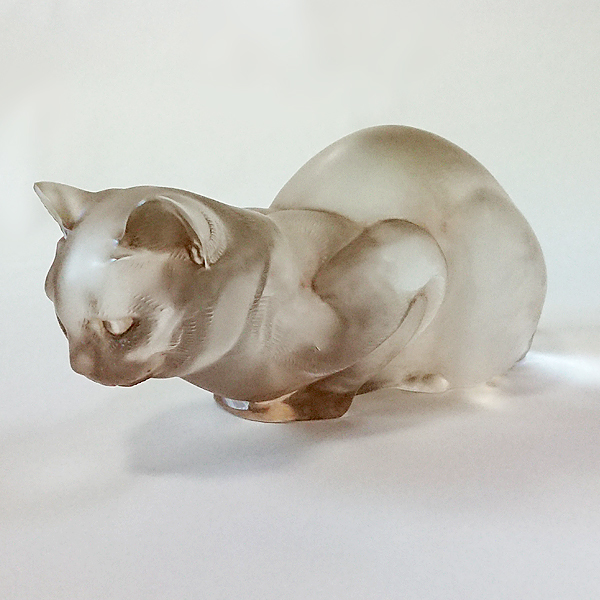 ルネ・ラリック R.LALIQUE 「Chat Couche」伏せる猫 彫像 アンティーク 
