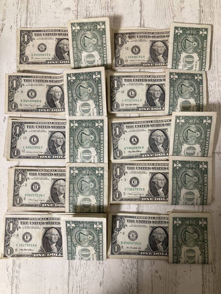 ☆１円〜☆ 外国紙幣 アメリカ 1ドル札 100枚 合計100ドル