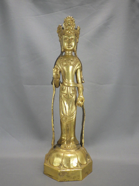 EM861 時代 古銅観音菩薩坐像 高18.5cm 重845g・銅觀音菩薩像・仏像