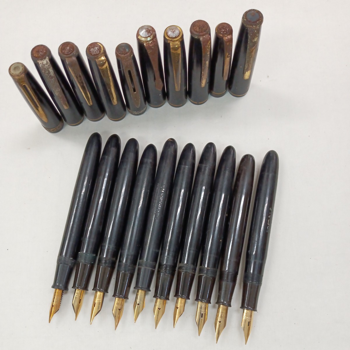 329 エボナイト製 万年筆 10本セット まとめて ペン先 WARRANTED 