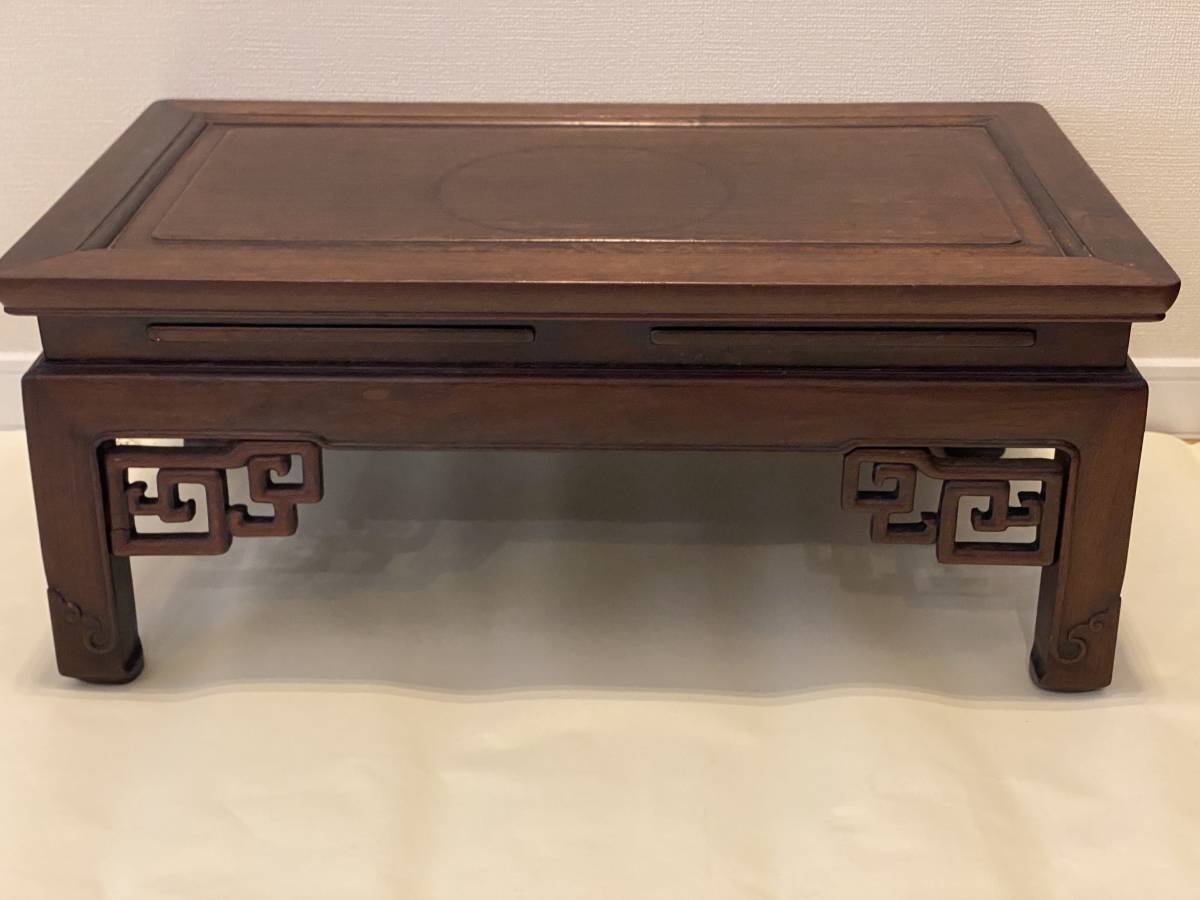 猫足 高さ33.5cm 中国？ 切れる 獅子 花台 