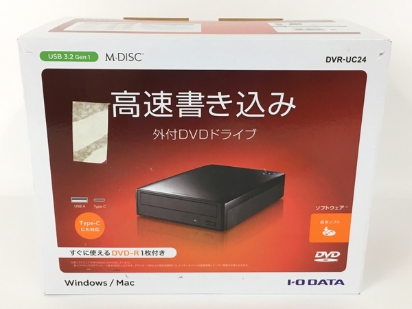 限定セール，2026 IO DATA DVR-UC24 Type-C対応 外付型 DVDドライブ 中古 Y7834439