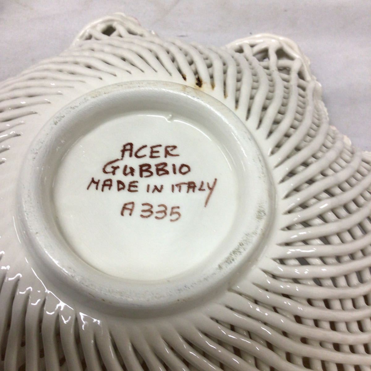 美品 イタリア製 acer gubbio アチャー社 陶器花 ハンドメイド 