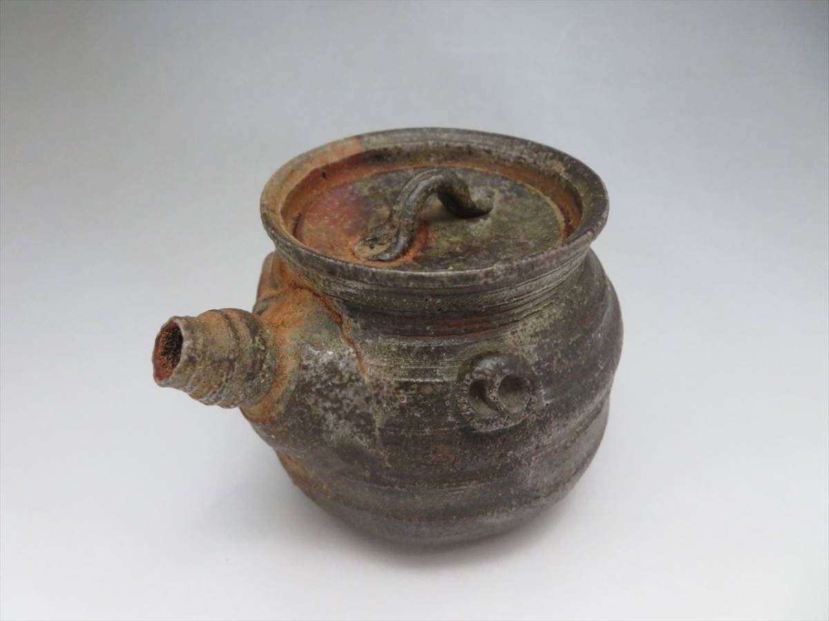 若福豊福博『備前自然練込花入』備前焼自然練込花入 備前焼