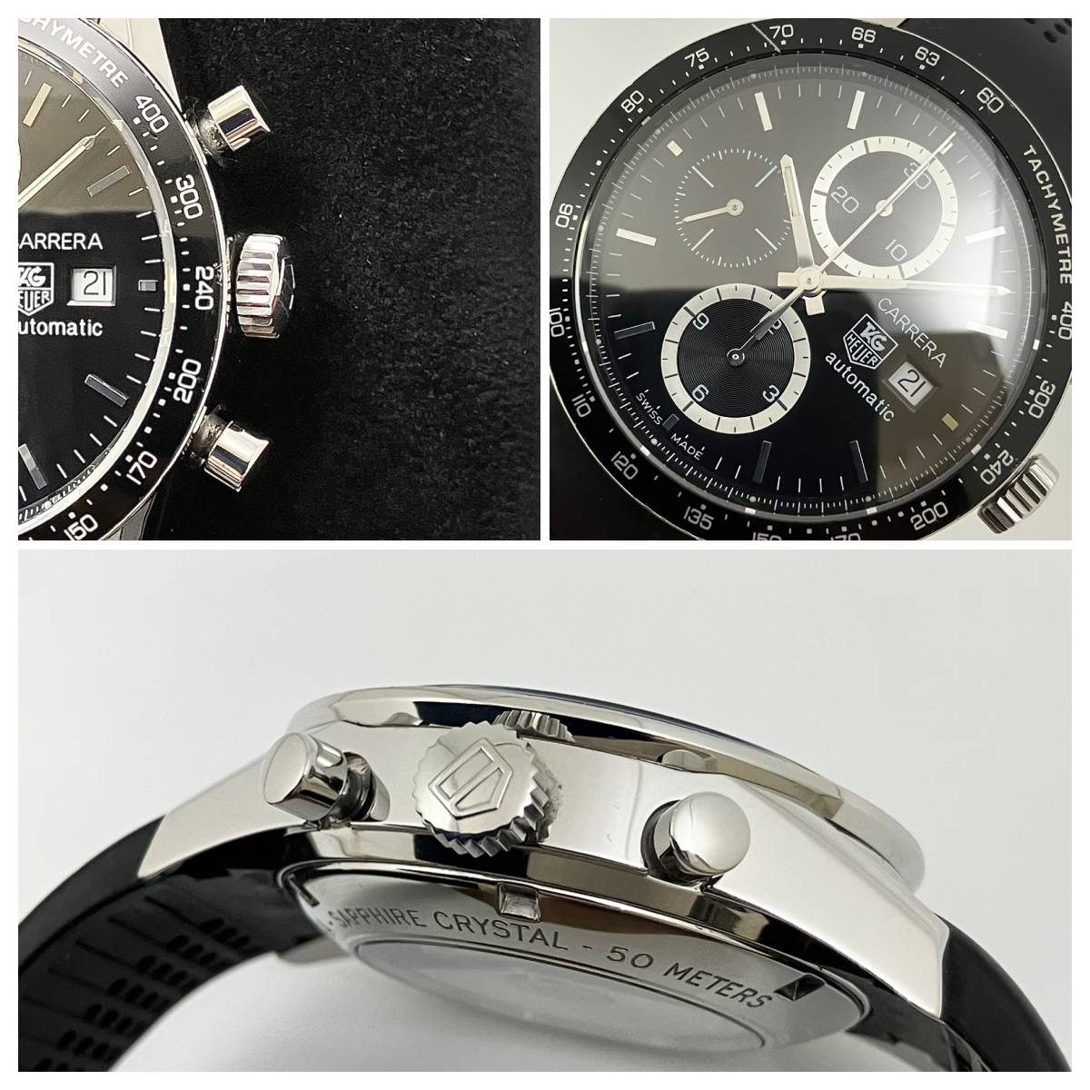 付属品、ベルト2種付き☆OH済み極美品のタグホイヤー時計・カレラ 