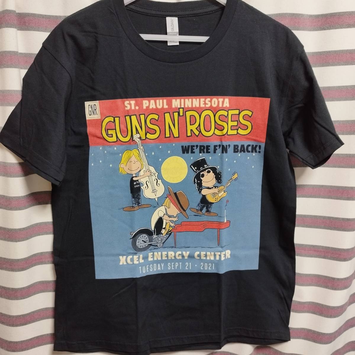 GUNS N’ ROSES ガンズアンドローゼズ バンドTシャツ【 黒Lサイズ 】新品/送料無料 2021.9.21.ミネソタ◆Charlie Brown チャーリーブラウン