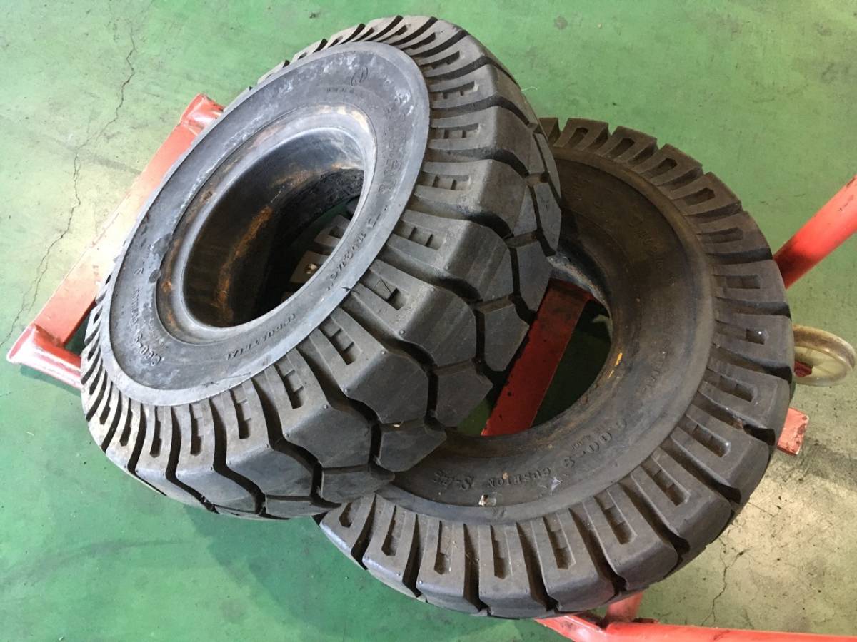 x545-3-7 ☆6.00-9 AICHI S-ラグ(フォークリフト）ノーパンク 中古2本セット♪ k60
