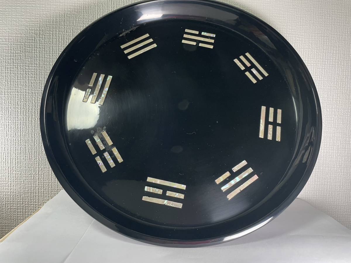 31 美品 茶道具 木製 八掛盆 螺鈿細工 現状品 - 茶道具 盆（ぼん