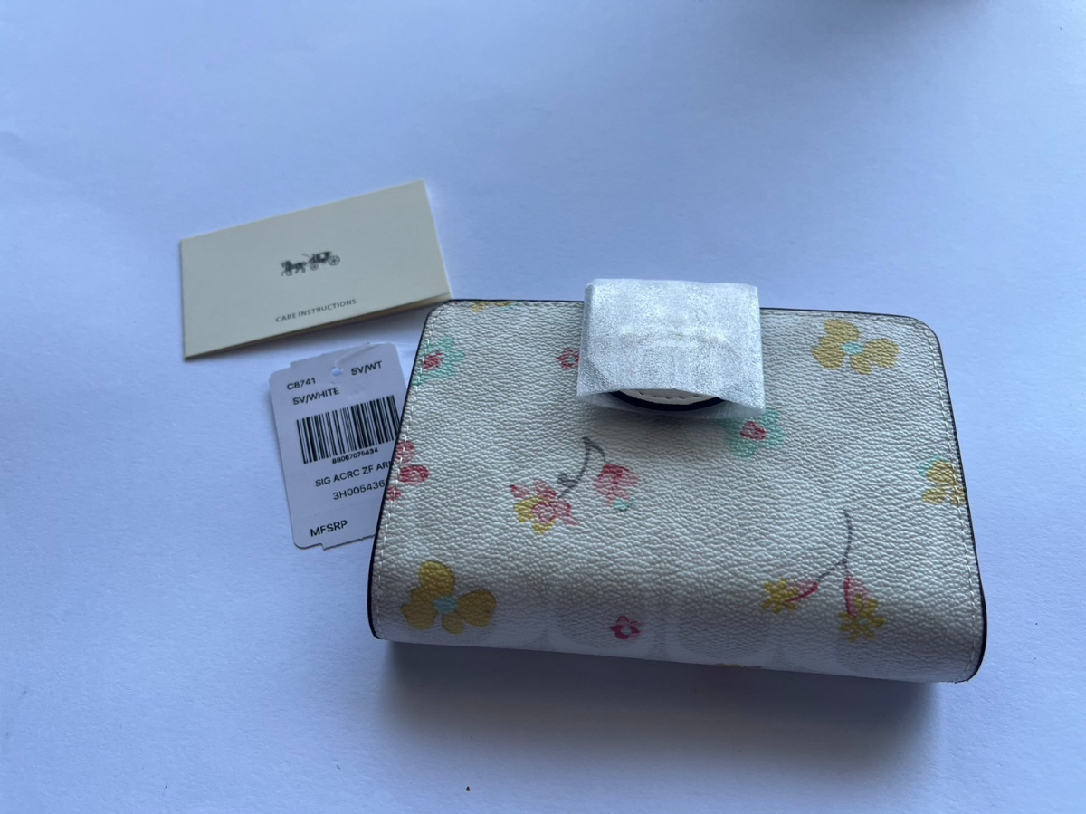 k1-14　coach コーチ　折り財布　チョークマルチ　レザー　C8741