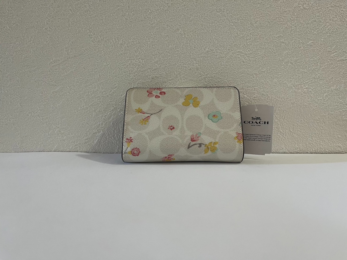 k1-14　coach コーチ　折り財布　チョークマルチ　レザー　C8741