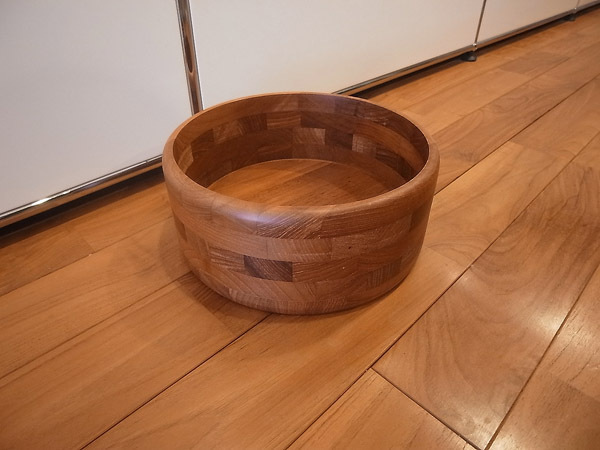 北欧○ヴィンテージ○デンマーク○KJENI社製○大型○φ25cm○チーク無垢