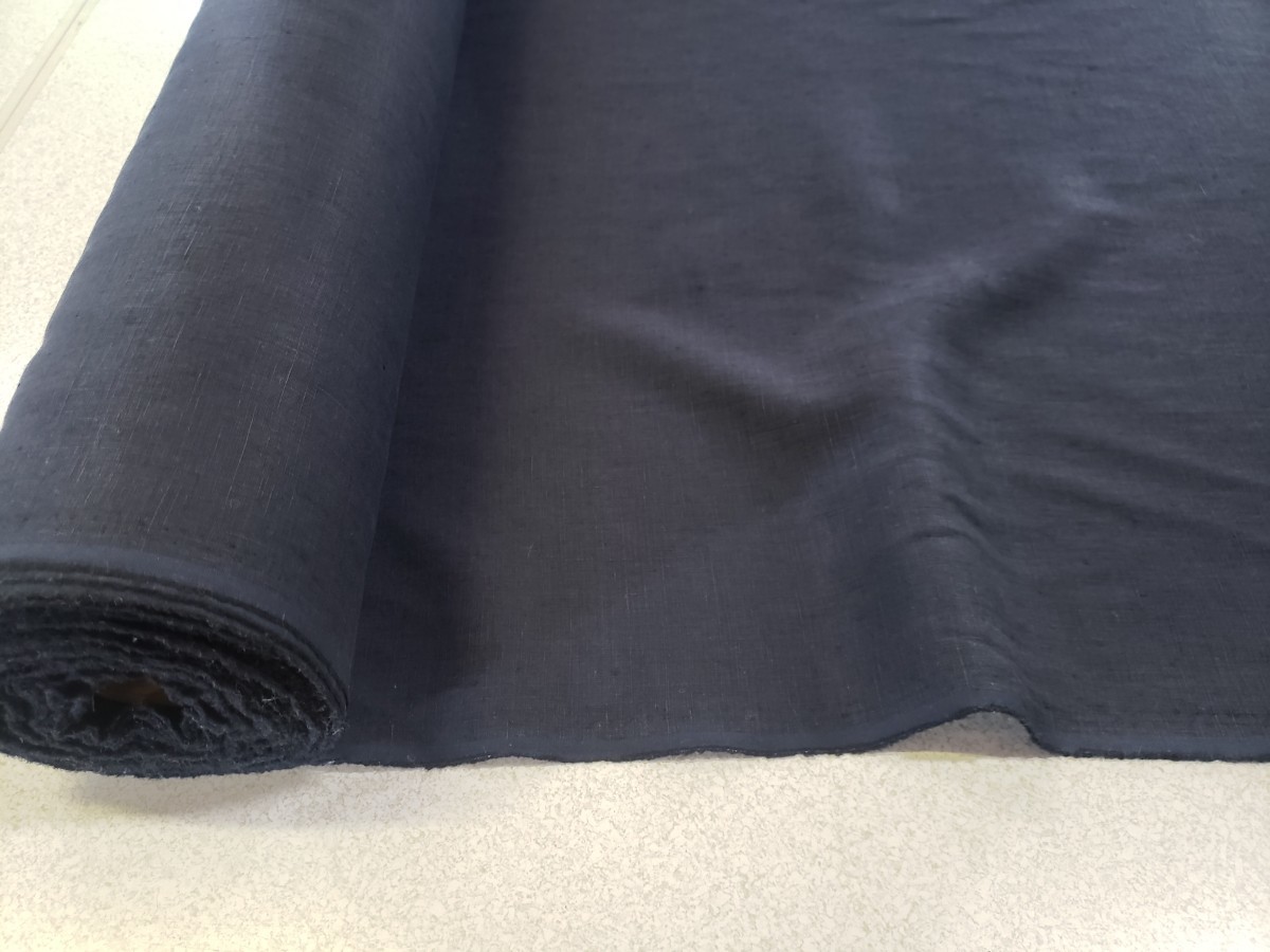 約21M全てのお値段 濃ネイビーリネン 麻100%弱中肉タイプ柔らか平織 @￥400/Mスタート