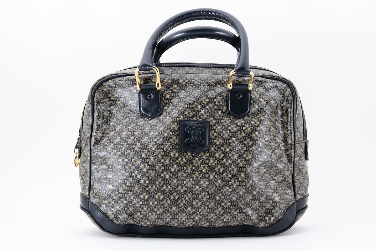 CELINE セリーヌ 1円 マカダム柄 ショルダーバッグ PVC×レザー □美品 